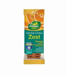 Happi Skippi (Happi Doggy) ZEST Dental Dog Chews (Orange) pet coat care,skin health