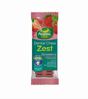 Happi Skippi (Happi Doggy) ZEST Dental Dog Chews (Strawberry) dog chews,dog bones
