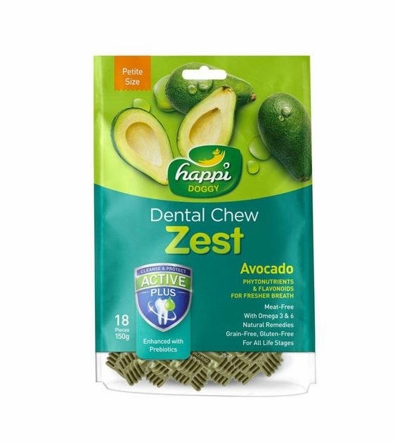 Happi Skippi (Happi Doggy) ZEST Petite Dental Dog Chews (Avocado) dog chews,dog bones