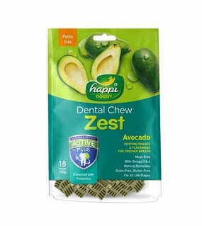 Happi Skippi (Happi Doggy) ZEST Petite Dental Dog Chews (Avocado) dog chews,dog bones