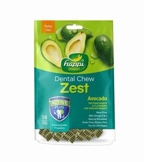 Happi Skippi (Happi Doggy) ZEST Petite Dental Dog Chews (Avocado) pet coat care,skin health