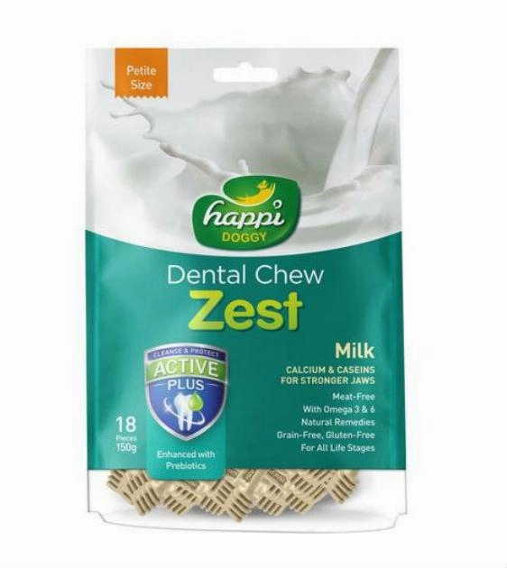 Happi Skippi (Happi Doggy) ZEST Petite Dental Dog Chews (Milk)