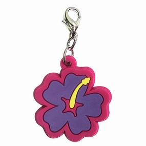 Hibiscus PVC Dog Collar Charm Purple/Pink
