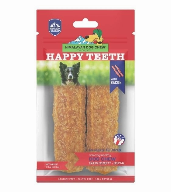 Himalayan Pet Supply Happy Teeth Bacon Dental Chew Dog Treats pet coat care,skin health