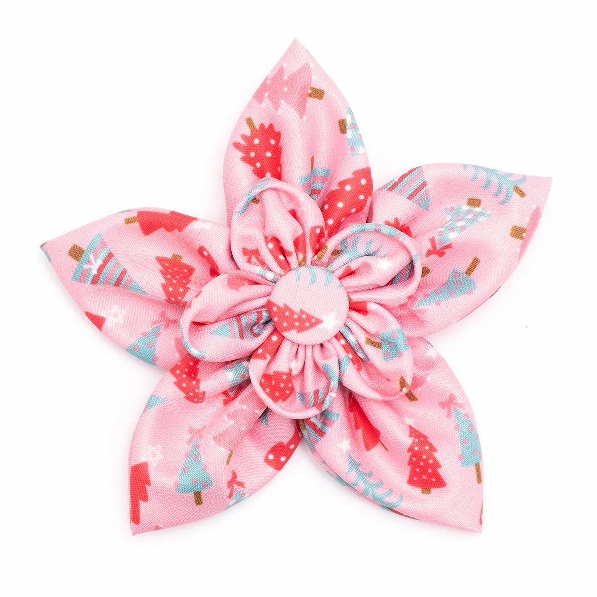 Holiday Trees Dog Collar Flower Pink