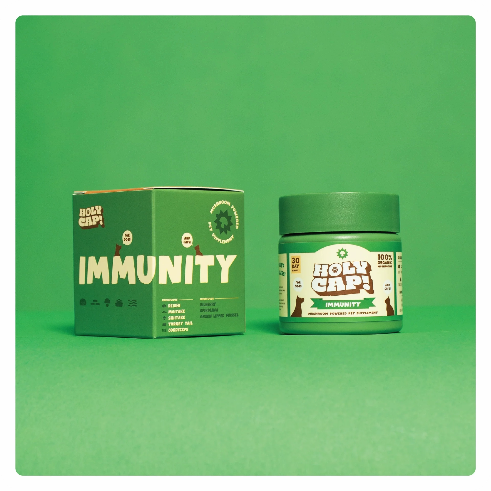 Holy Cap Medicinal Mushroom Supplement for Dogs (Immunity)