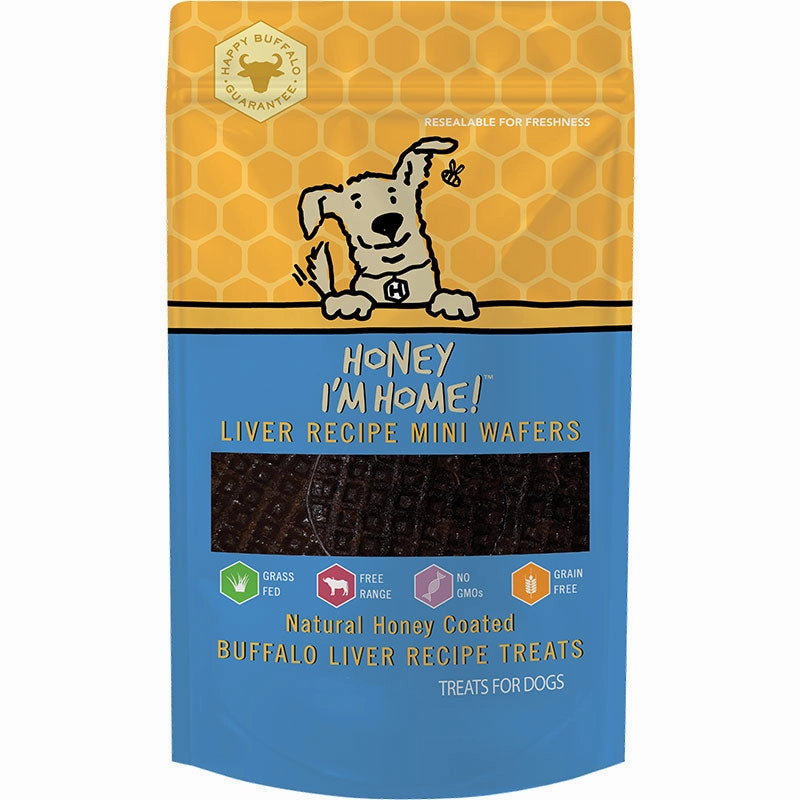 Honey I'm Home! Buffalo Mini Liver Wafers 13.23oz Bag - 5pk