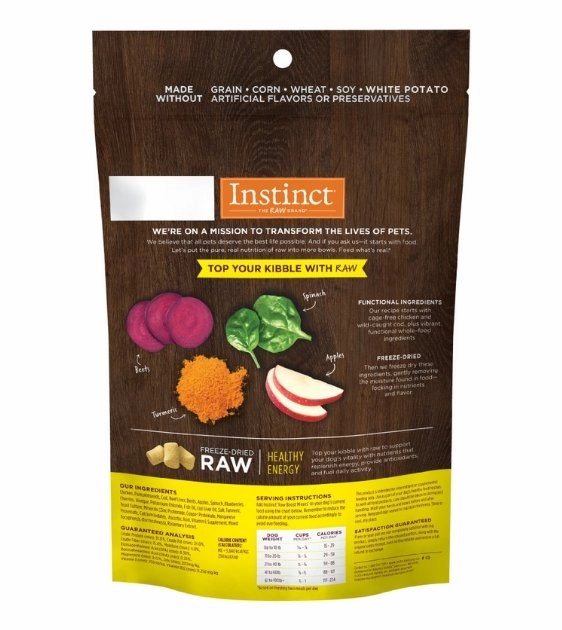 Instinct Raw Boost Mixers Freeze-Dried Topper Dog Food (Healthy Energy)