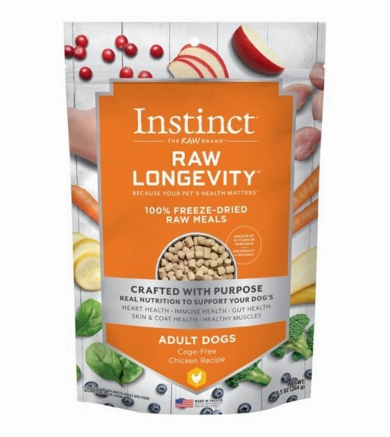 Instinct Raw Longevity 100% Freeze-Dried Raw Meals Cage-Free Chicken Recipe for Dogs freeze-dried dog food,lightweight pet food