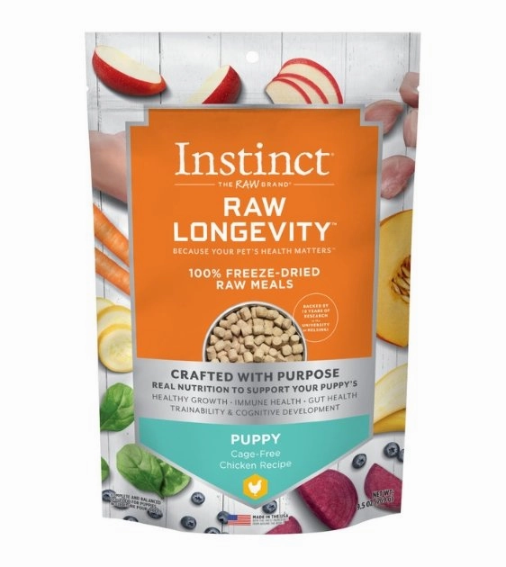 Instinct Raw Longevity 100% Freeze-Dried Raw Meals Cage-Free Chicken Recipe for Puppies freeze-dried dog food,lightweight pet food