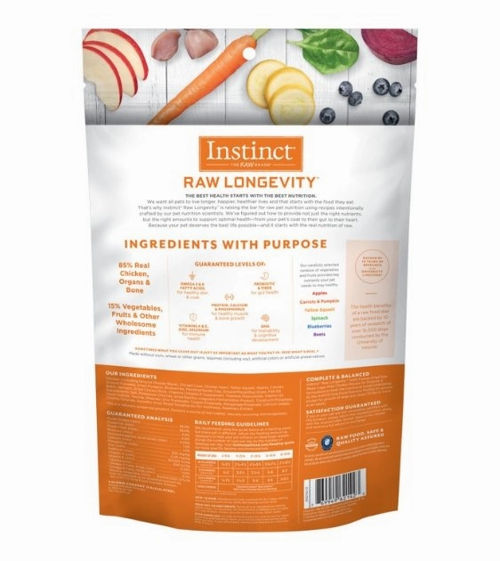 Instinct Raw Longevity 100% Freeze-Dried Raw Meals Cage-Free Chicken Recipe for Puppies