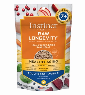Instinct Raw Longevity Adult Ages 7  100% Freeze-Dried Raw Meals Cage-Free Chicken Recipe for Dogs freeze-dried dog food,lightweight pet food