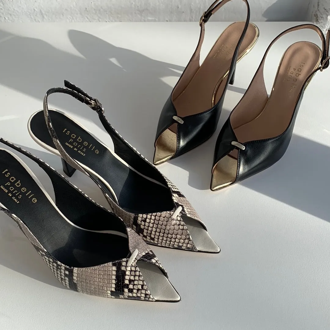 Isabelle Paris IS107 Black/White Snake Shoes_Isabelle-Paris