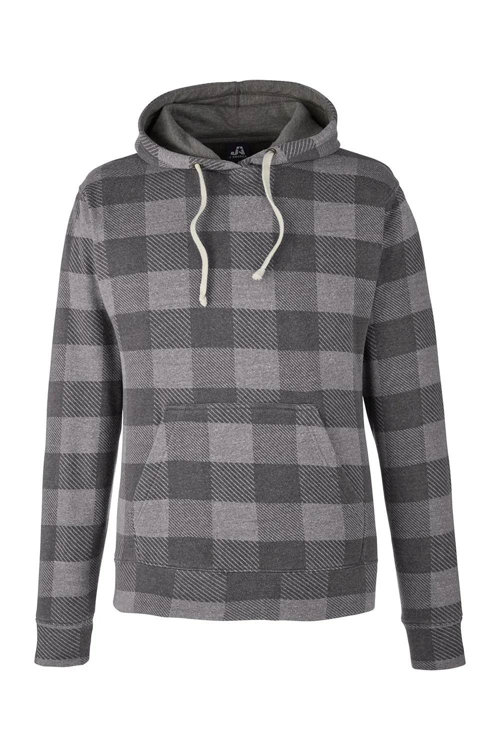 J America Mens Fleece Hooded Sweatshirt Hoodie w/ Pouch Pocket - Smoke Grey Buffalo  the perfect Clothing J-America