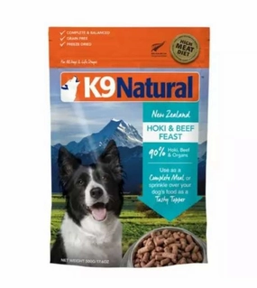K9 Natural Freeze Dried Hoki & Beef Topper Dog Food freeze-dried dog food,lightweight pet food