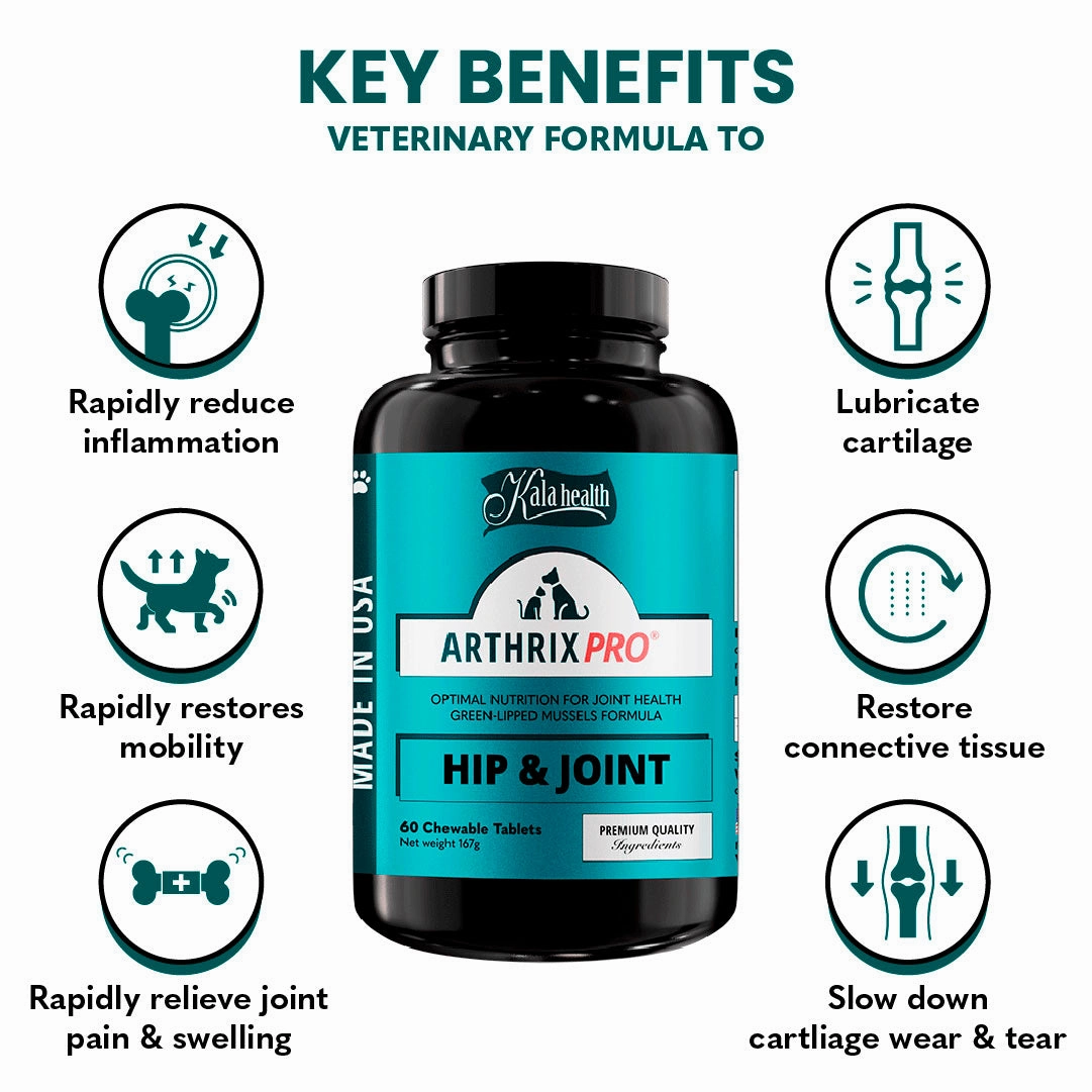 Kala Health ARTHRIX PRO (Hip & Joint) Optimal Nutrition for Joint Health Supplement for Dogs and Cats