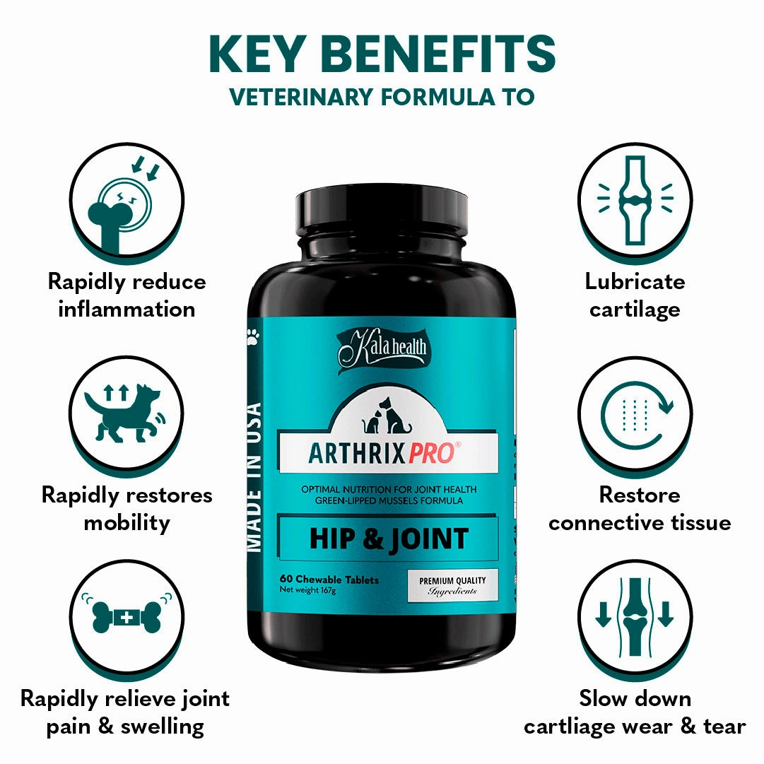Kala Health ARTHRIX PRO (Hip & Joint) Optimal Nutrition for Joint Health Supplement for Dogs and Cats