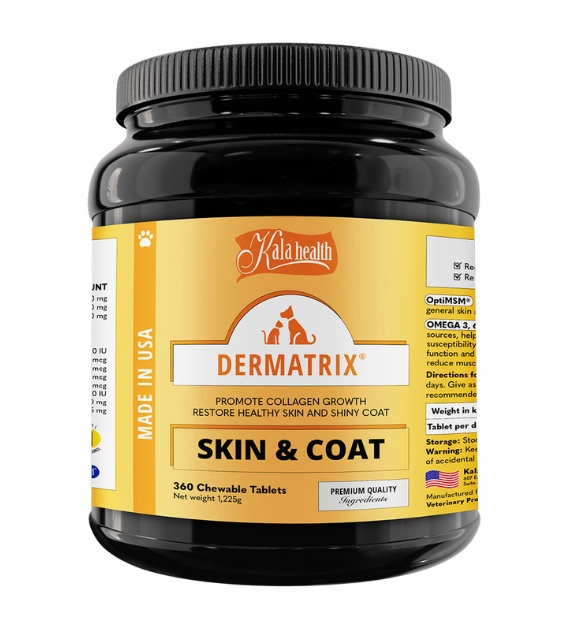 Kala Health DERMATRIX (Skin & Coat) Promote Collagen Growth Supplements for Dogs and Cats