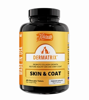 Kala Health DERMATRIX (Skin & Coat) Promote Collagen Growth Supplements for Dogs and Cats