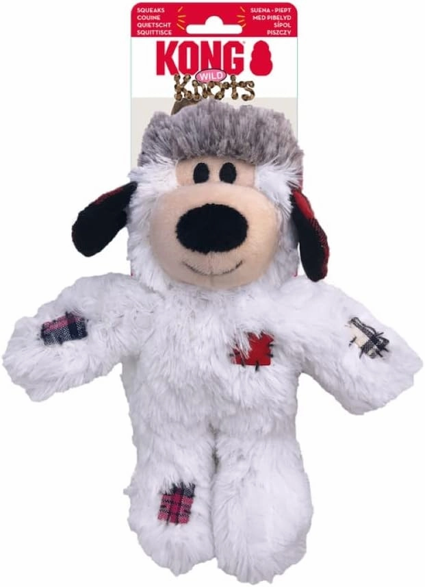 Kong Holiday Wild Knots Bear Plush Dog Toy (Random Colour)