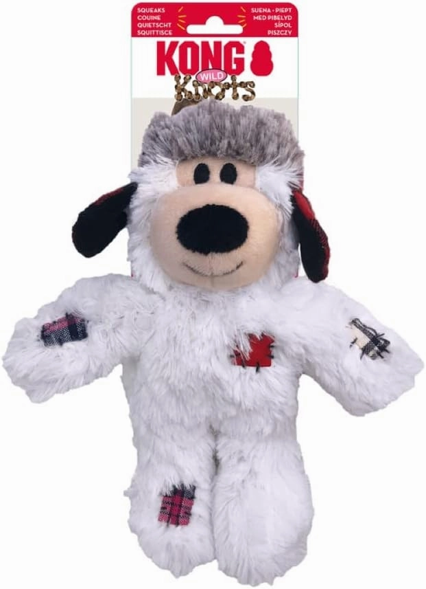 Kong Holiday Wild Knots Bear Plush Dog Toy (Random Colour)