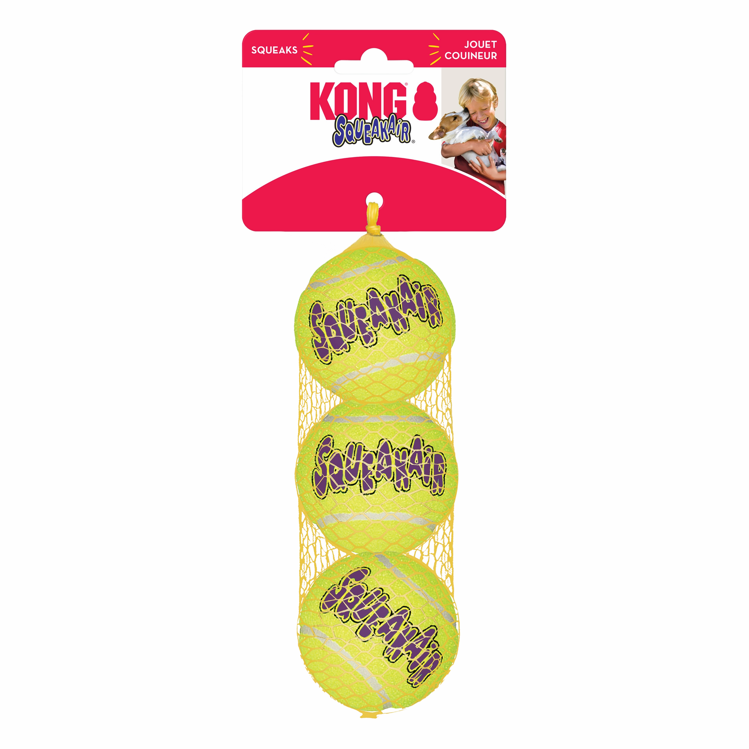 Kong Squeakair Ball 3pk for Medium Dogs fetch toy,dog ball