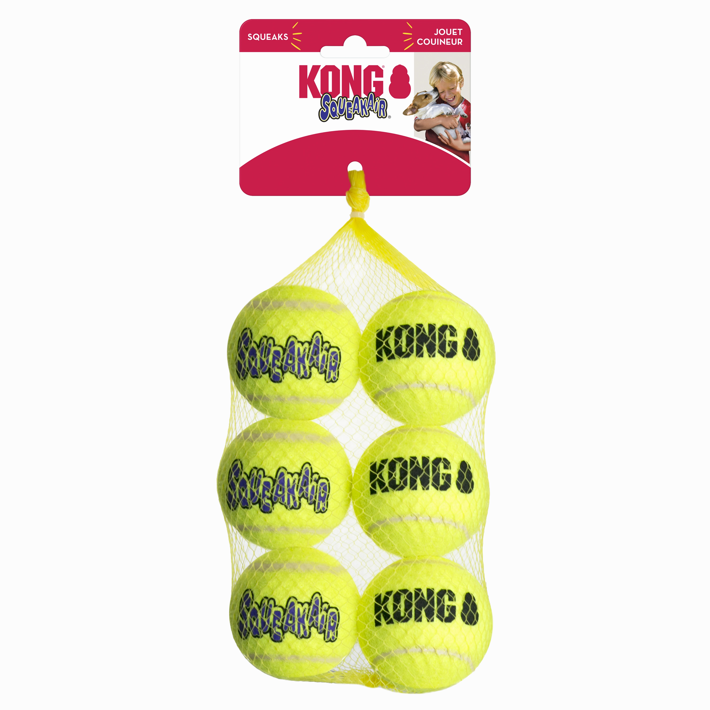 Kong Squeakair Ball 6pk for Medium Dogs fetch toy,dog ball