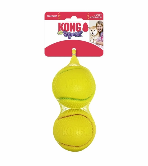 Kong Squeezz Tennis Ball Dog Toy (Assorted Colour 2pc Bundle) pet souvenir,gift item