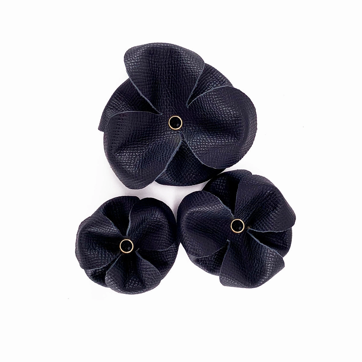 Lambert Classic Rhinestone Leather Dog Flowerette Slider Onyx