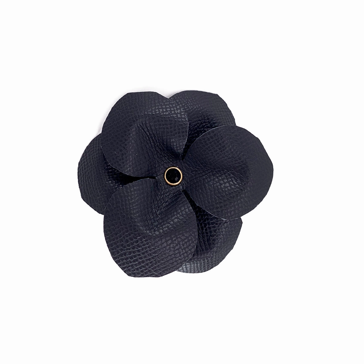 Lambert Classic Rhinestone Leather Dog Flowerette Slider Onyx