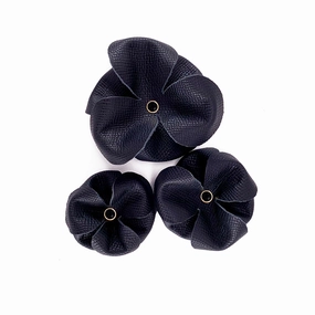 Lambert Classic Rhinestone Leather Dog Flowerette Slider Onyx