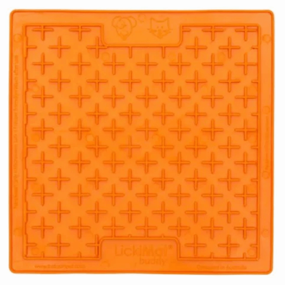 LickiMats Classic Buddy Slow Feeder for Dogs and Cats (Orange)