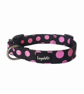 Loyal.D WIDE Canvas.D Get Spott.D (Pink) Dog Collar dog charms,dog ID