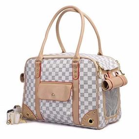 Luxe Checker Dog Carrier dog travel gear,pet travel