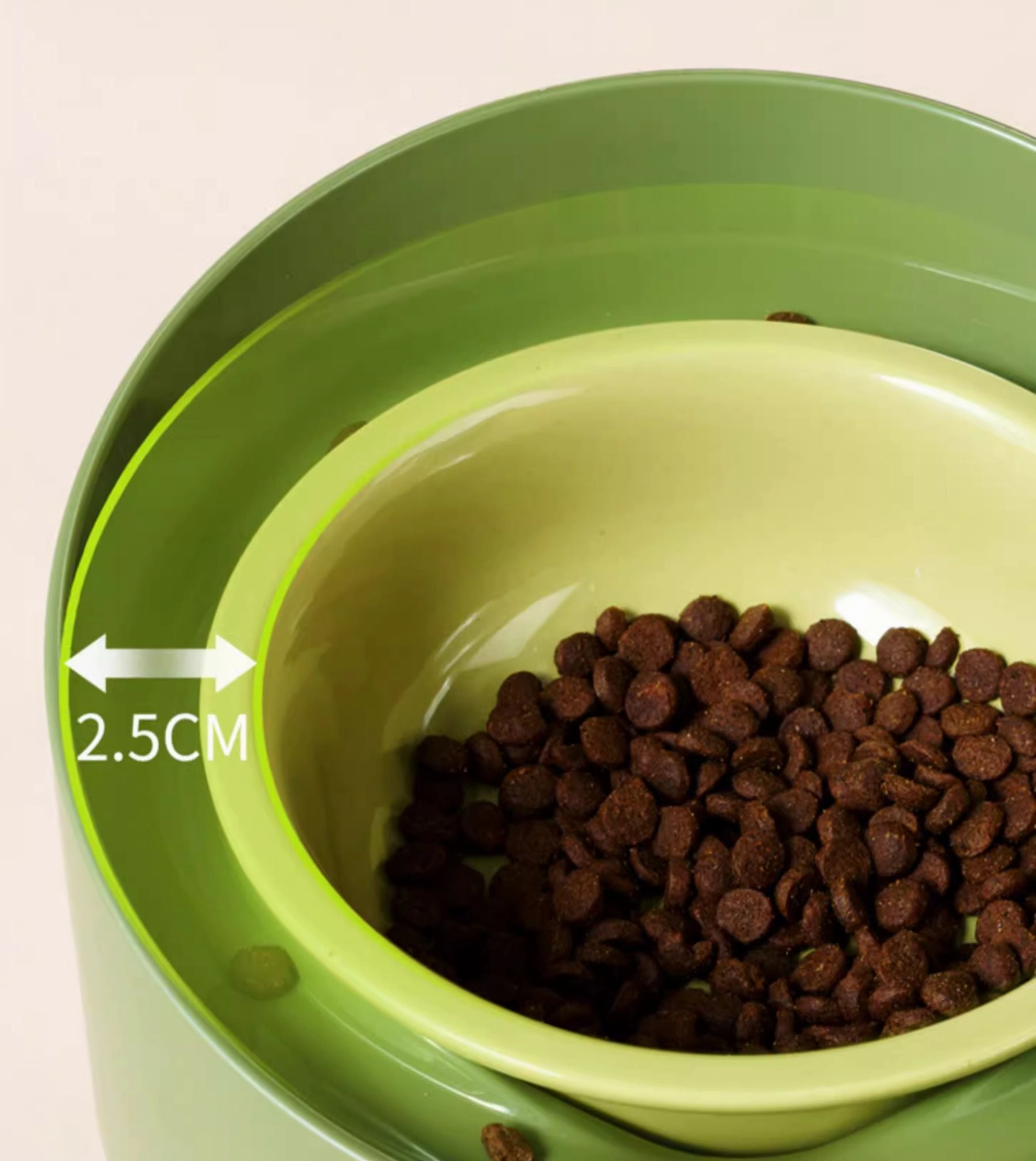 makesure Adjustable Height Angled Ceramic Feeder (Green)