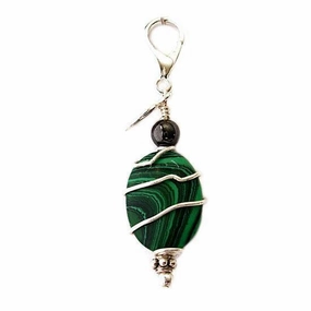 Malachite Healing Dog Collar Charm Pawmulet