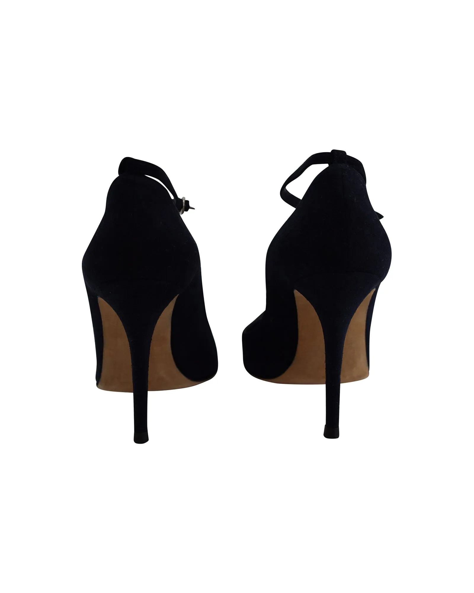 Manolo Blahnik Ankle Strap Mary Janes in Navy Blue Suede Shoes_Manolo-Blahnik