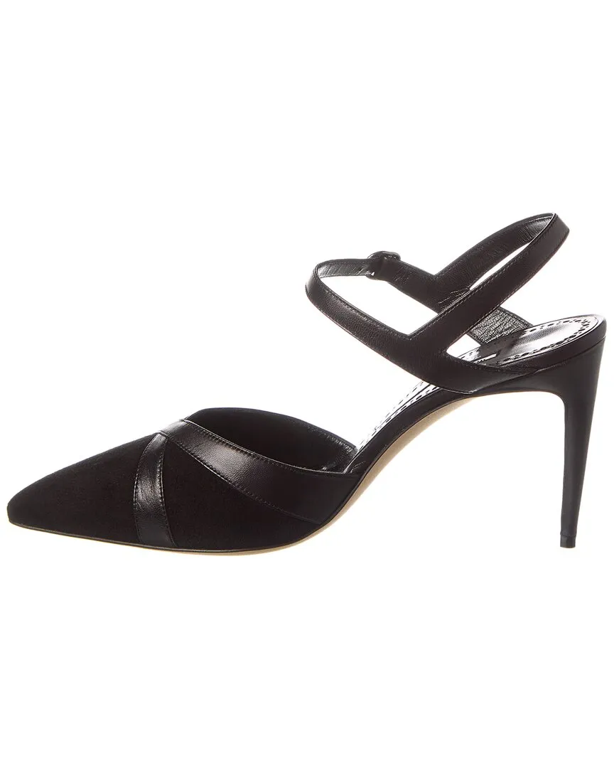 Manolo Blahnik Aristida 90 Suede & Leather Pump Shoes_Manolo-Blahnik