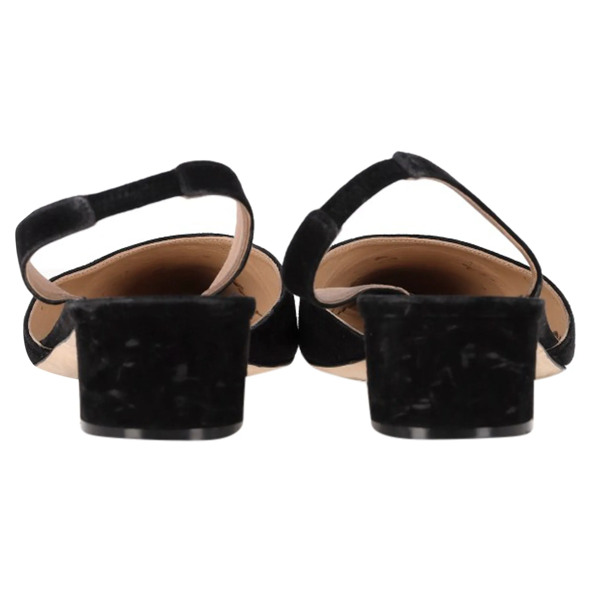 Manolo Blahnik Aspro Block-Heel Slingback Pumps In Black Suede Shoes_Manolo-Blahnik