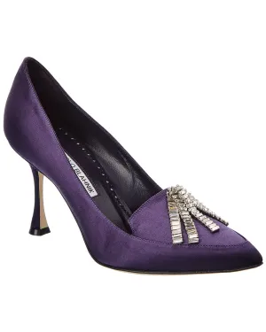 Manolo Blahnik Bambina 90 Satin Pump Shoes_Manolo-Blahnik