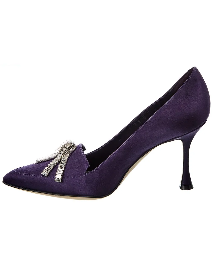 Manolo Blahnik Bambina 90 Satin Pump Shoes_Manolo-Blahnik