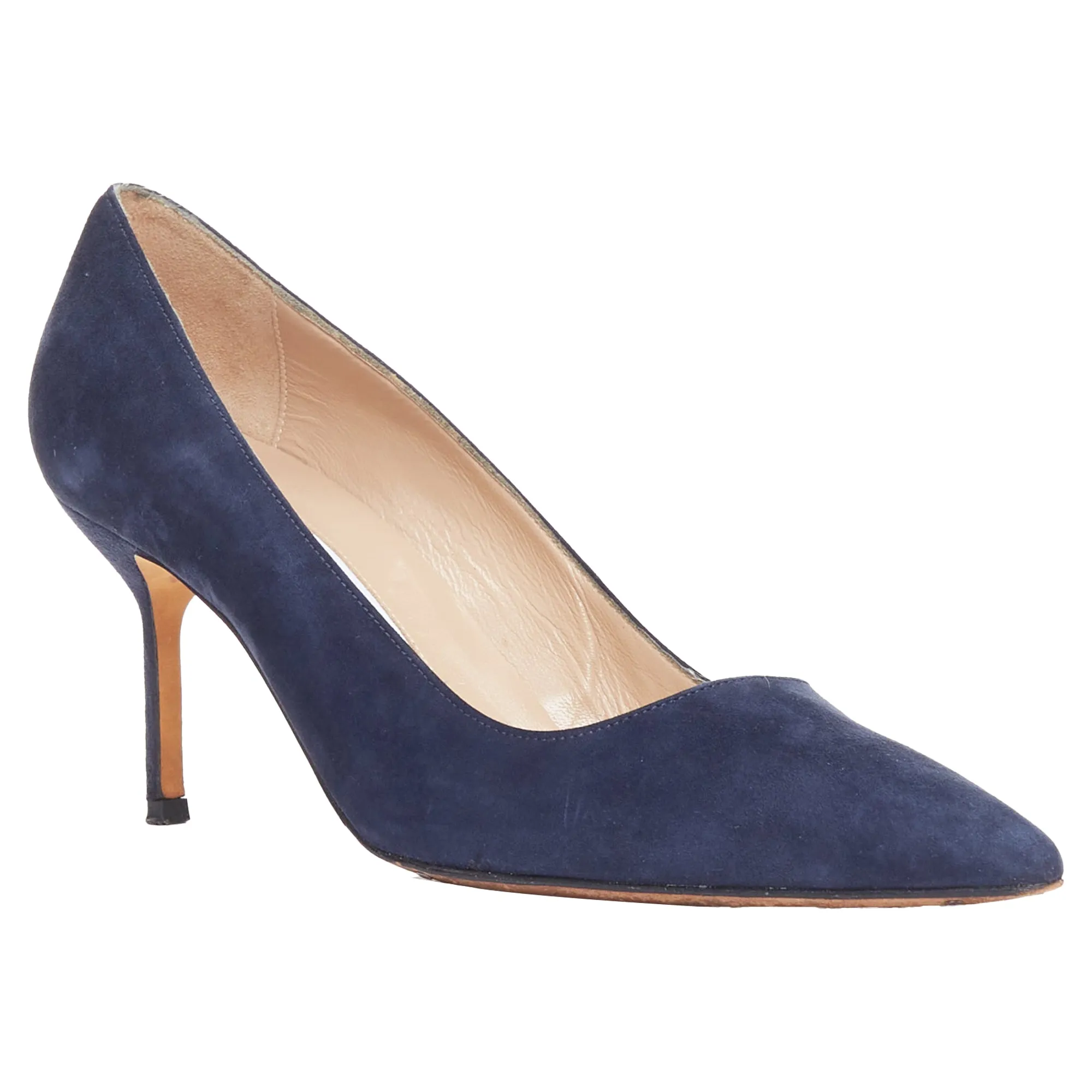 Manolo Blahnik BB 70 navy suede leather pumps Shoes_Manolo-Blahnik
