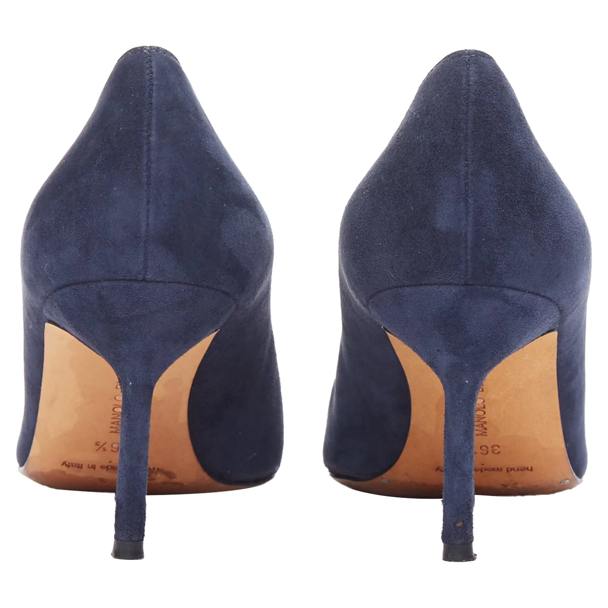Manolo Blahnik BB 70 navy suede leather pumps Shoes_Manolo-Blahnik