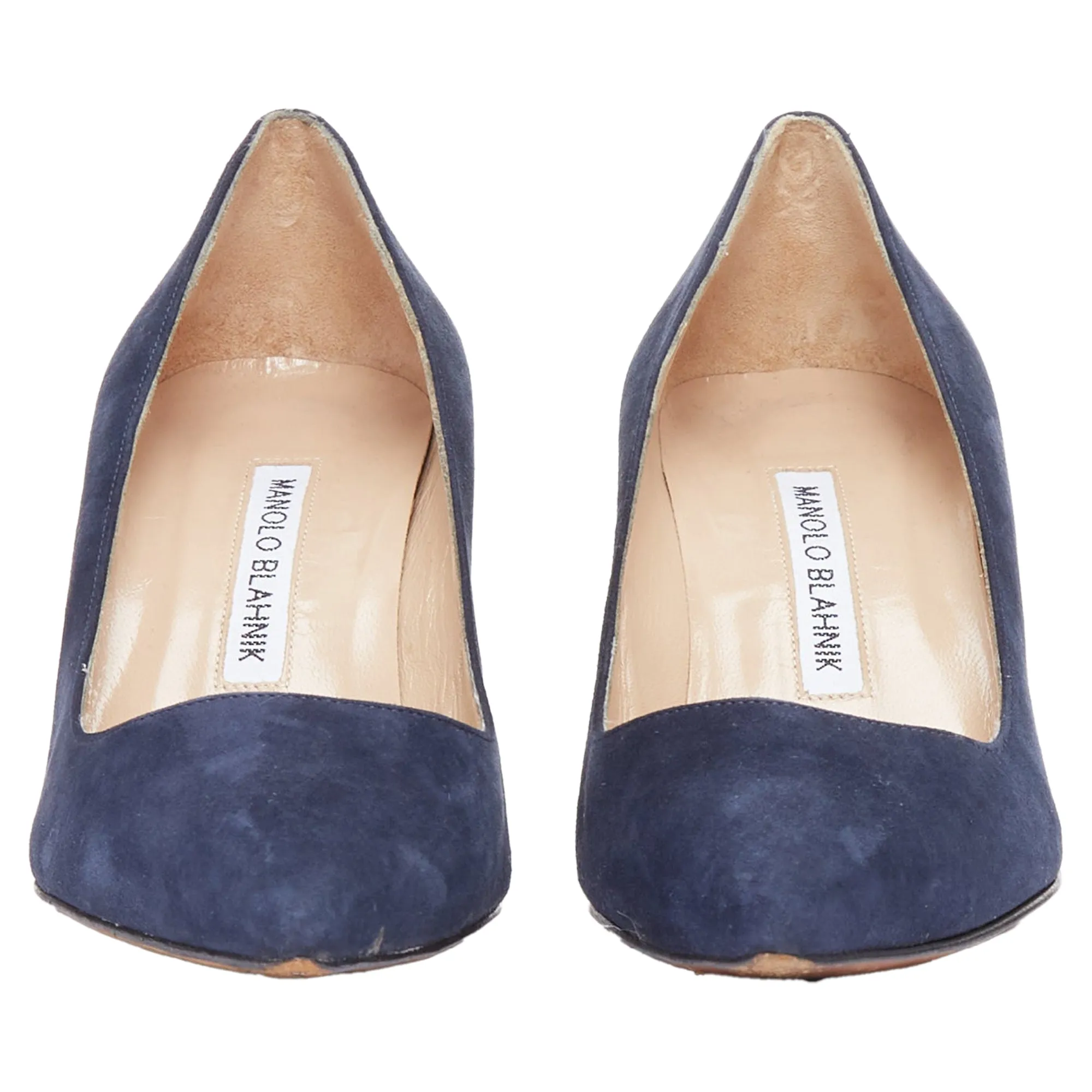 Manolo Blahnik BB 70 navy suede leather pumps Shoes_Manolo-Blahnik
