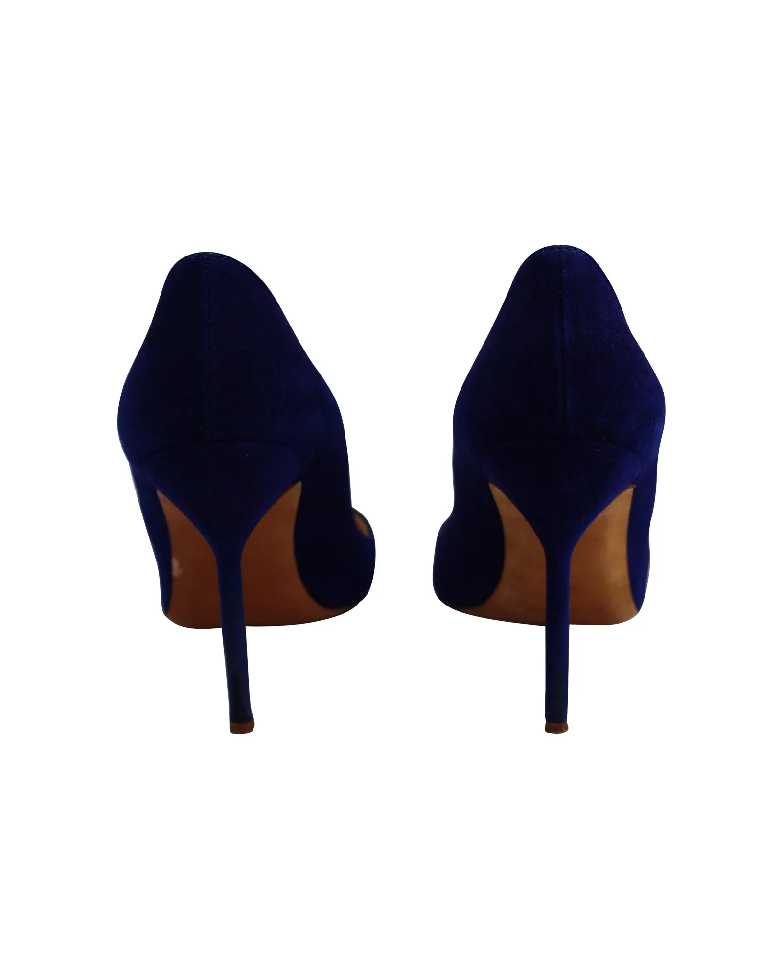Manolo Blahnik BB Pointed Pumps in Navy Blue Suede Shoes_Manolo-Blahnik