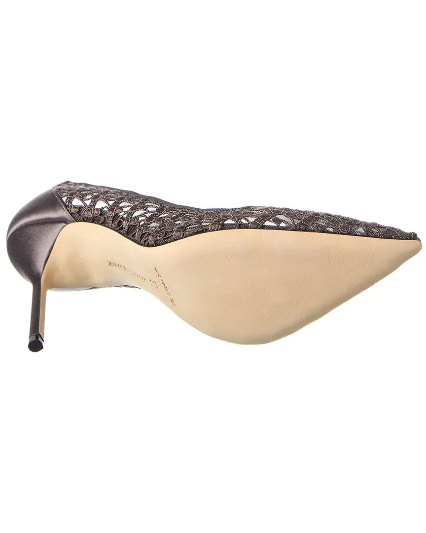 Manolo Blahnik BBLA 105 Lace & Satin Pump Shoes_Manolo-Blahnik