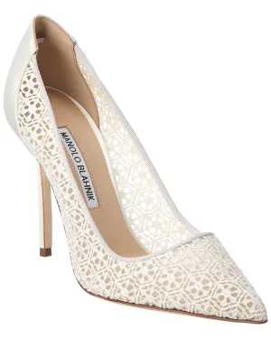 Manolo Blahnik BBLA 105 Lace & Satin Pump Shoes_Manolo-Blahnik