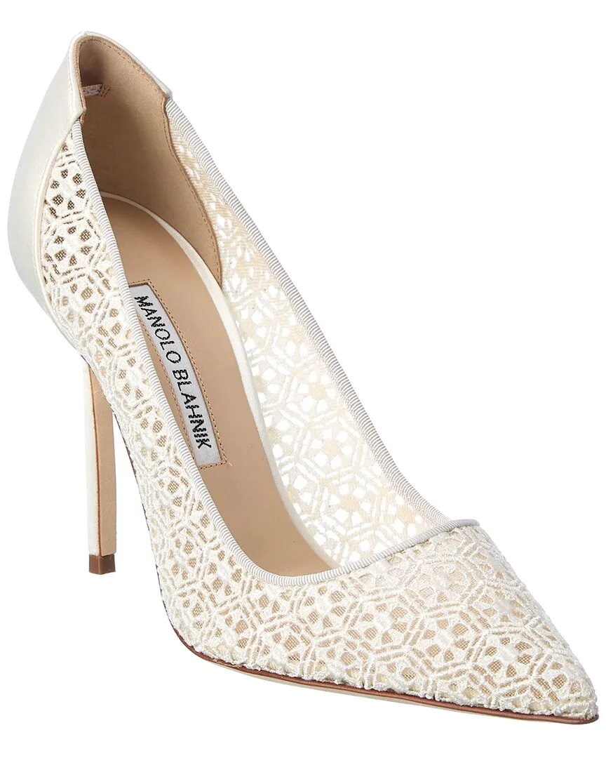 Manolo Blahnik BBLA 105 Lace & Satin Pump Shoes_Manolo-Blahnik