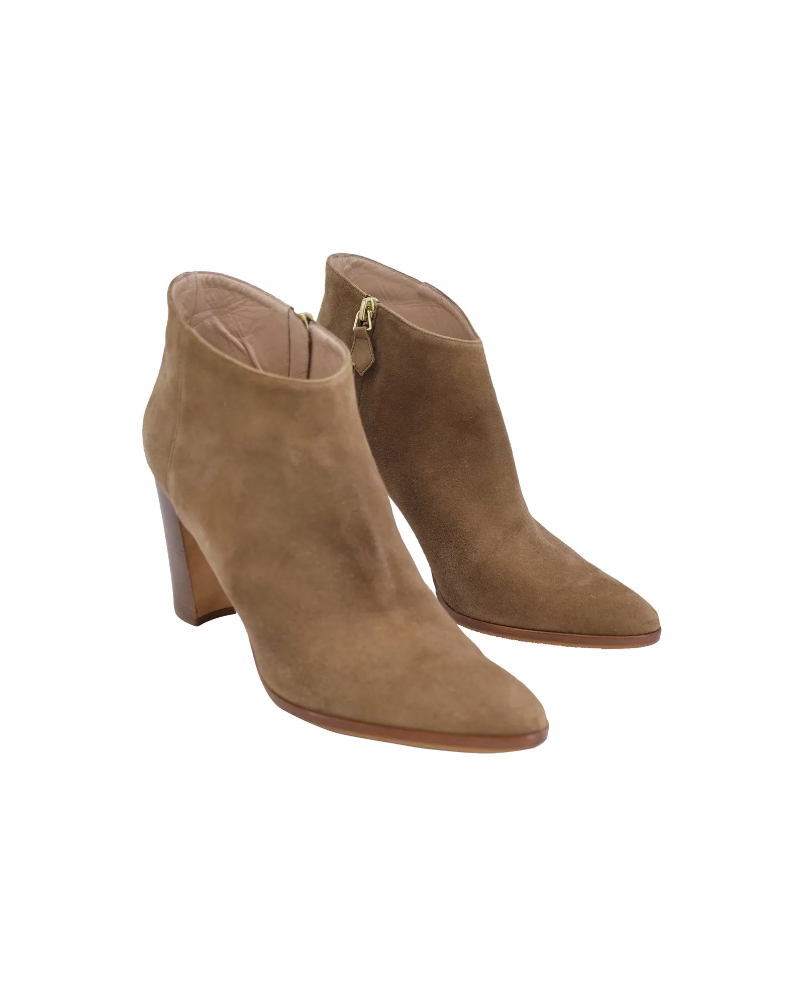 Manolo Blahnik Brusta Low-Cut Ankle Boots in Brown Suede Shoes_Manolo-Blahnik