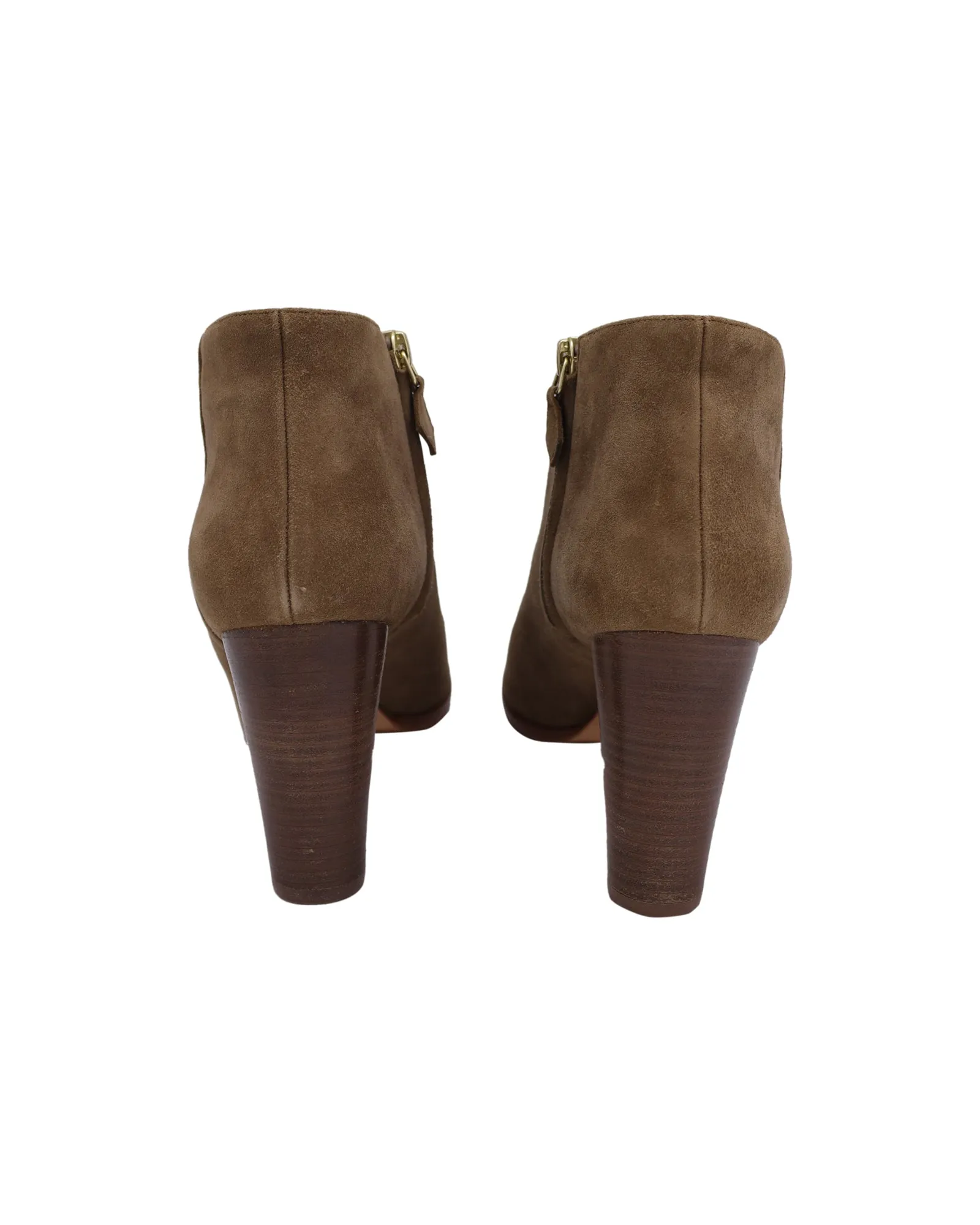 Manolo Blahnik Brusta Low-Cut Ankle Boots in Brown Suede Shoes_Manolo-Blahnik